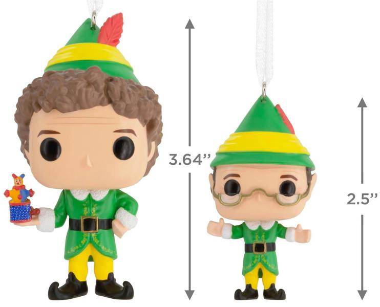 Buddy the Elf and Papa Elf Funko POP! Christmas Tree Ornament 2-pk