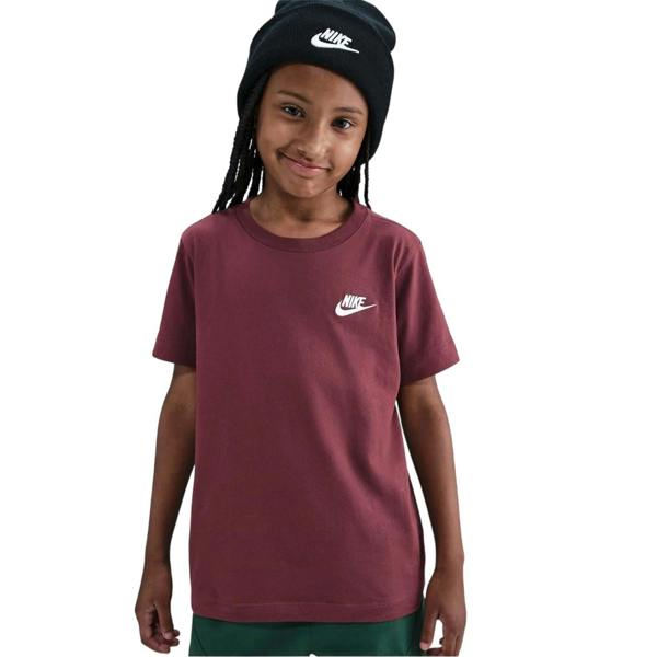 Nike Childrens/Kids Futura Classic Logo Regular T-Shirt - Burgundy - 