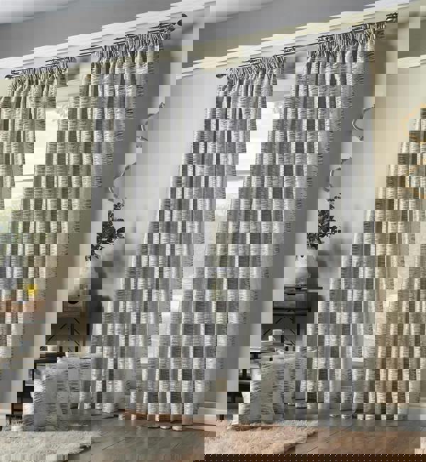 Luxury Living Reflect Jacquard Fully Lined Ready Made Pencil Pleat Curtains