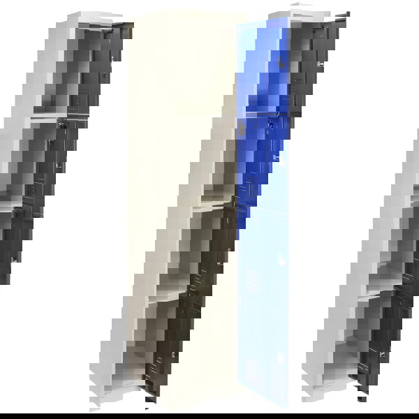 Monstershop Metal Storage Lockers - Four Doors, Flatpacked, Blue