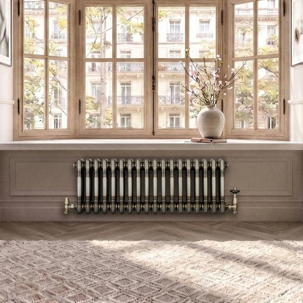 Monstershop Traditional 3 Column Radiator - 300 x 650mm - Raw Metal