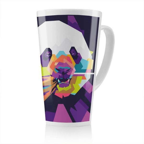 Benjamin Tate Design Colorful pop art of Panda Designer Latte Mug
