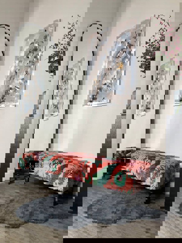 ISTOOLS Lynx Printed Fabric Footstool – Stylish Handmade Ottoman & Footrest for Home Décor