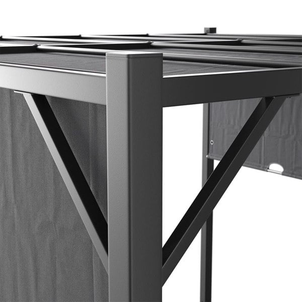 Luxury Outdoor Steel Pergola with Retractable Canopy Living and Home 