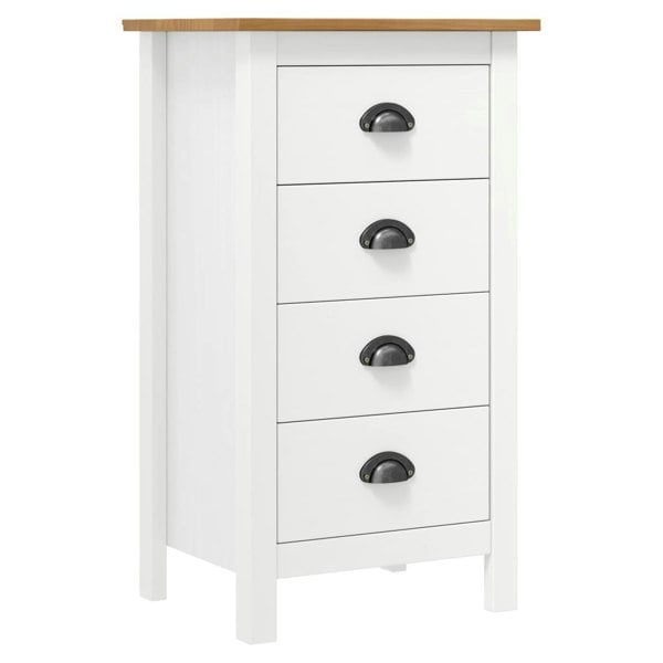 Berkfield Sideboard Hill White 46x35x80 cm Solid Pine Wood