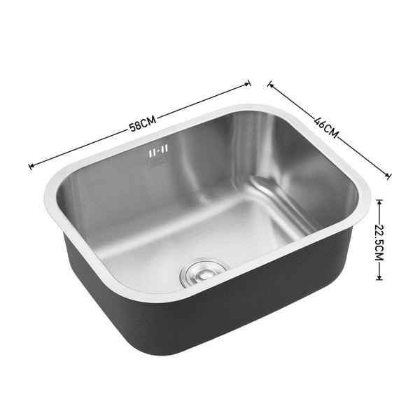 304 Stainless Steel Brushed Finish Square Stretch Sink Living and Home