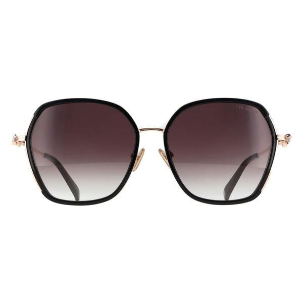 Ted Baker Sunglasses TB1776 Kira 001 Gloss Solid Black Brown Gradient