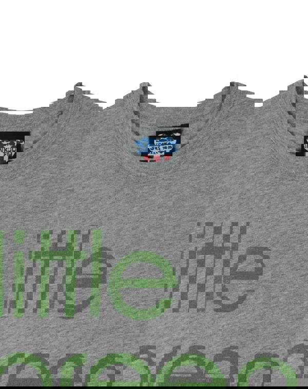 Junk Food Clothing Womens Grey Slogan Text 'Little Green Tee' Short Sleeved T-Shirt