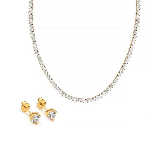Say It With Heart Tennis Set - Yellow Gold