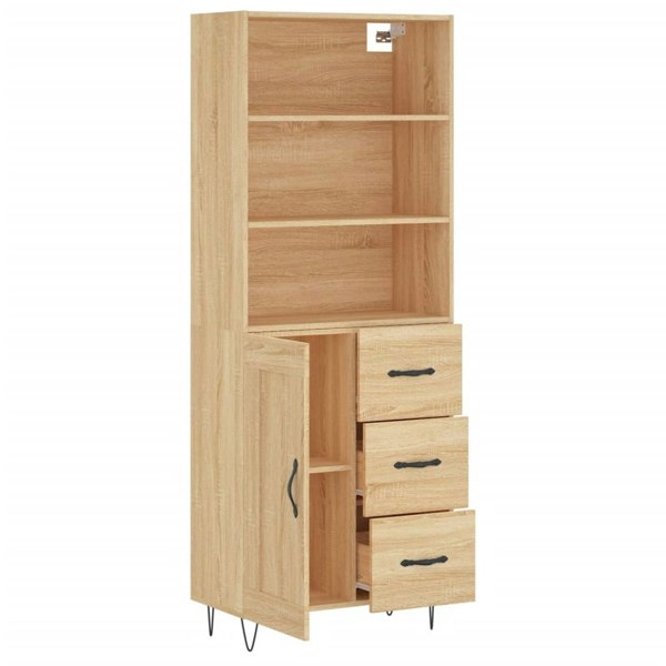 Berkfield Highboard Sonoma Oak 69.5x34x180 cm Engineered Wood