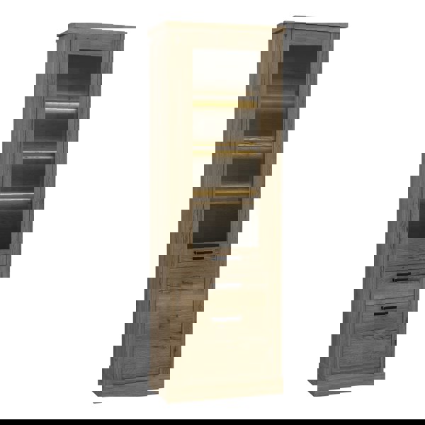 Furniture To Go Corona Narrow Display Cabinet in Tabak Oak