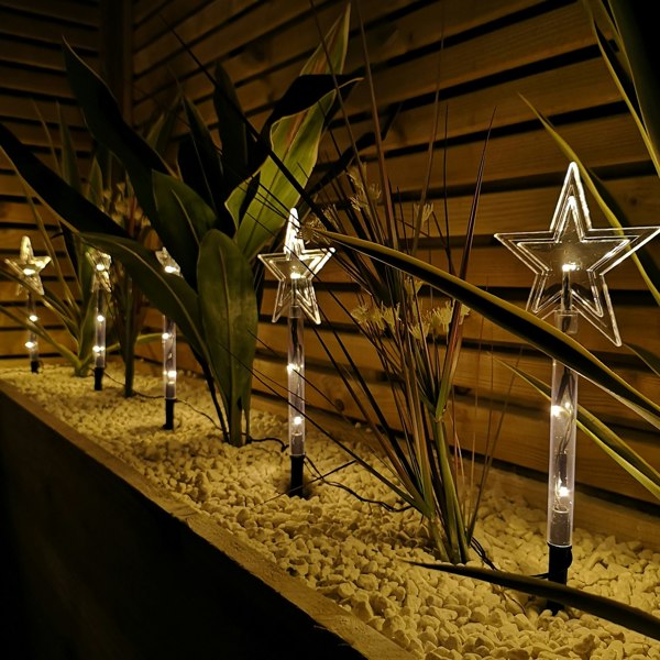 Samuel Alexander Set of 8 Battery Operated LED Multi Coloured Star Path Lights Christmas Decoration with Timer