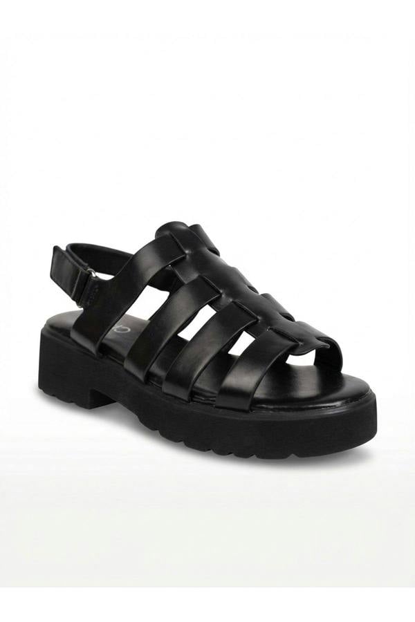 Rosa Cage Platform Sandals - Black