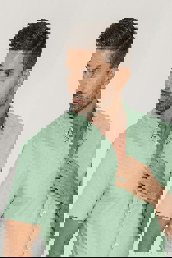 ENORSIA Mens Solid Short Sleeve Shirt