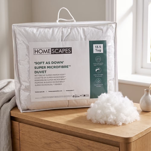 HOMESCAPES Super Microfibre 13.5 Tog Duvet for Autumn / Winter