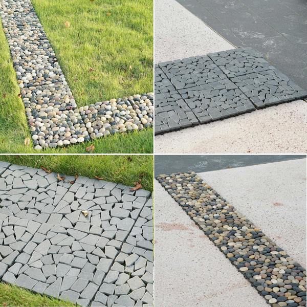 Gr8 Garden Grey Stone Effect Interlocking Deck Tiles 11 Piece Set