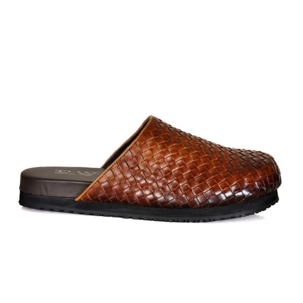 Lorenzo Handmade Woven Mules - Brown