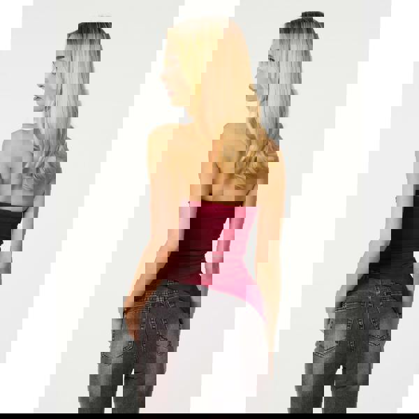 Pink Vanilla Asymmetric Bandeau Top