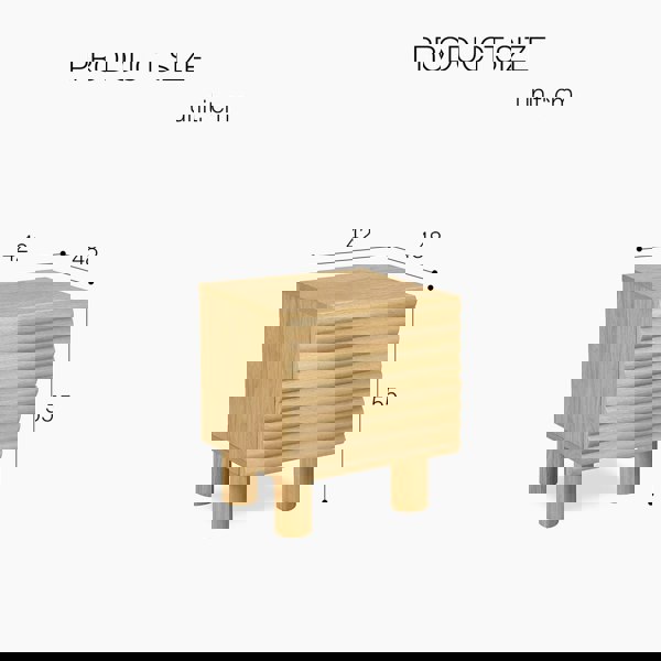 Rit Concept DiGiovanni 2 Drawer Bedside Table, Wood