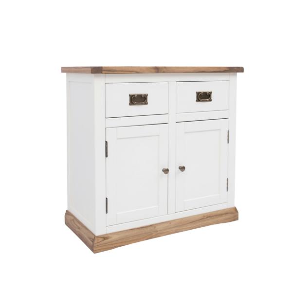 Cabinet Bits Tropea Off White 2 Drawer 2 Door Sideboard Brass Drop Handle
