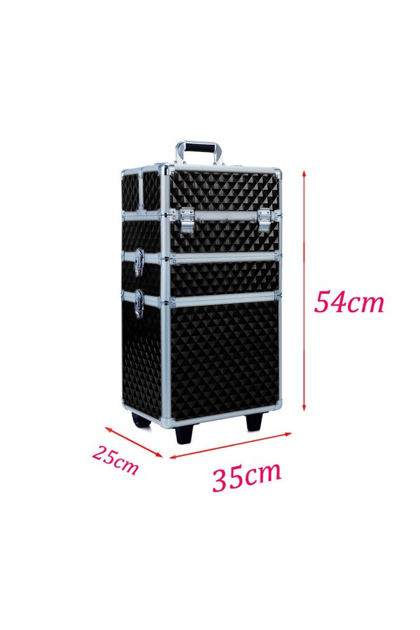Living and Home Diamond Pattern Cosmetic Makeup Train Case