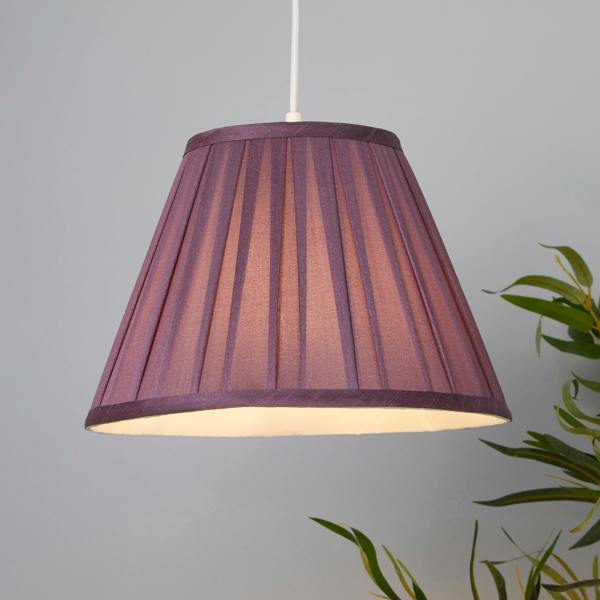 TAPER PLEAT SILK SHADE 30CM PLUM