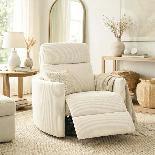 Kudlhome 1 Seater Electric Recliner Chair, Beige