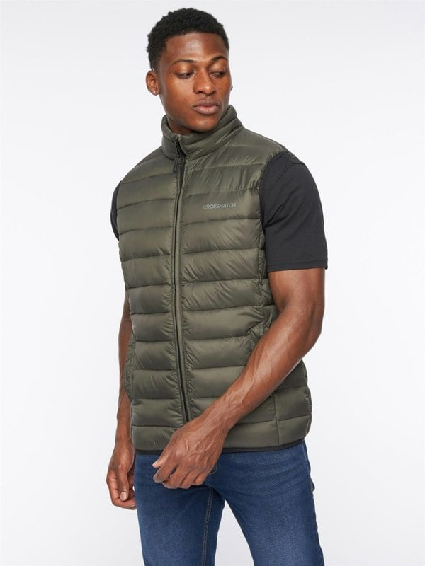 Crosshatch Gattering Gilet Olive