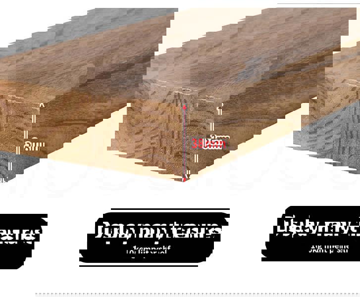 Levede 2Pcs Floating Shelves Wall Mounted Storage Wooden Display Shelf 23.5IN 61CM