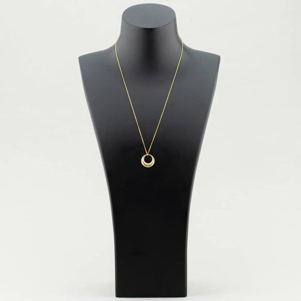 T. H. Baker 9ct Yellow Gold Snake Skin Textured Open Circle Necklace GP2292 GN184