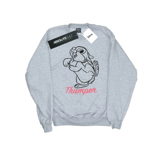 Disney Womens/Ladies Bambi Thumper Line Drawing Sweatshirt - Sports Grey