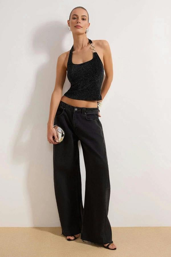 Square Neck Sleeveless Embellished Party Blouse