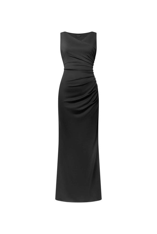 James Lakeland Black Sleeveless Gathered Maxi Dress