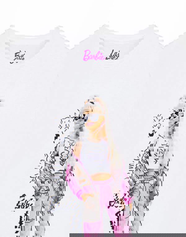 Barbie Girls White Doodle Pose Short Sleeved T-Shirt