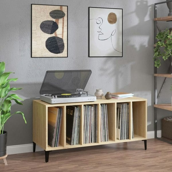 Berkfield Record Cabinet Sonoma Oak 100x38x48 cm Engineered Wood