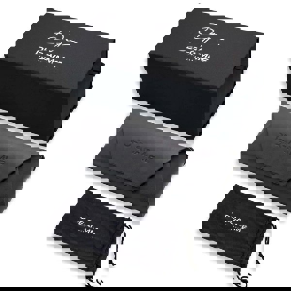 De-Gamme Budapest - Black Rectangle Thick Frame Polarized Sunglasses