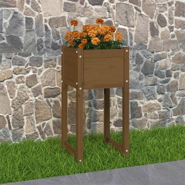 Berkfield Planter Honey Brown 40x40x81 cm Solid Wood Pine