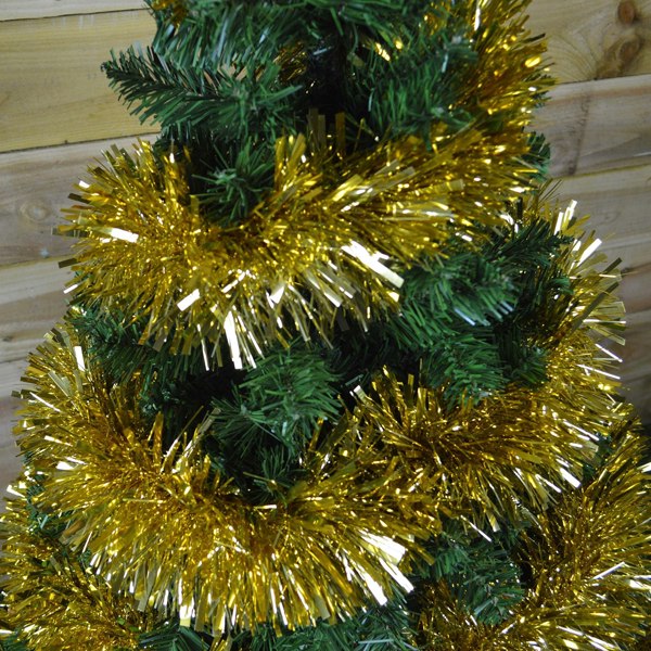 Samuel Alexander 10m (33ft) x 15cm Luxury Chunky Cut Tinsel Garland Christmas Tree Decoration - Gold