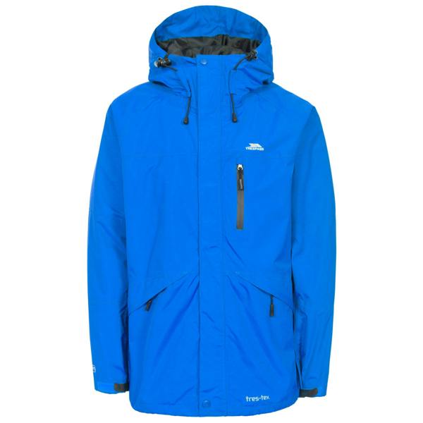 Trespass Mens Corvo Hooded Full Zip Waterproof Jacket/Coat - Blue