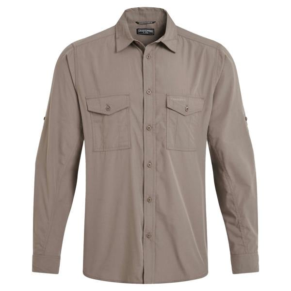 Craghoppers Mens Kiwi II Long-Sleeved Shirt - Pebble - 