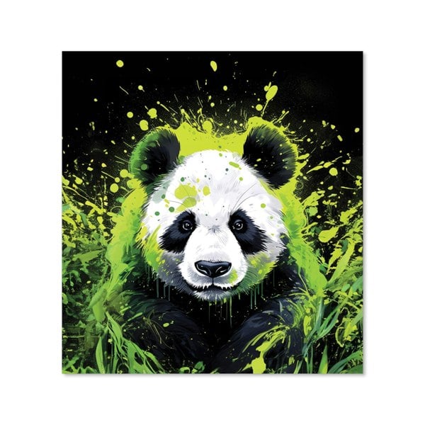 Warren Reed - Designer Green Splashart Panda Face Kitchen Splashback