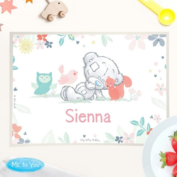 Personalised Memento Company Personalised Tiny Tatty Teddy Woodland Animal Placemat