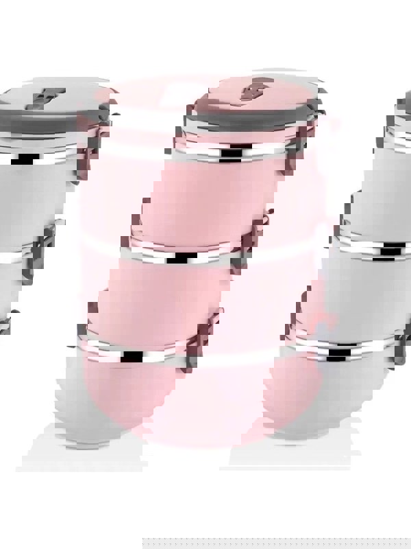 Rozi Freshbox 3-Layer Stainless Steel Bento Lunch Box (Pink)