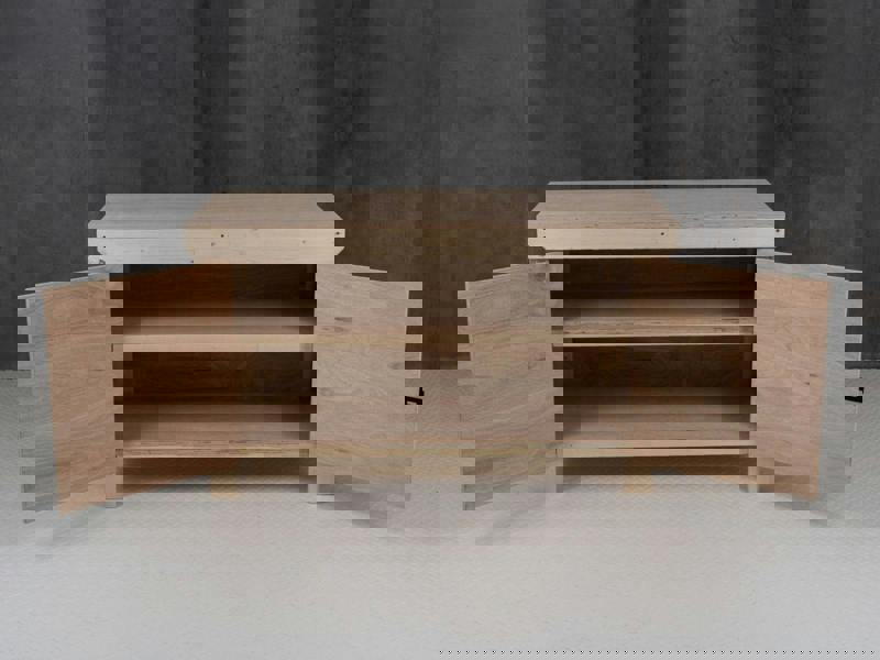 Arbor Garden Solutions Wooden Eucalyptus hardwood top workbench with lockable cupboard (V.9) with double shelf