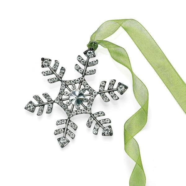 Pia Large Crystal Snowflake Christmas Decoration, Antique Silver-Tone