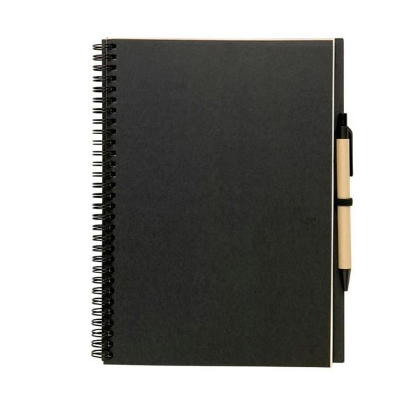 MidOcean Bloquero Recycled B6 Notebook with Pen - Black - 