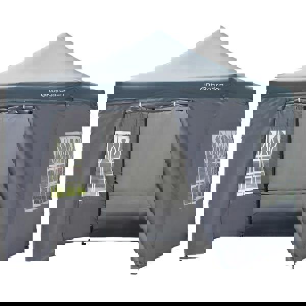 Gr8 Garden Commercial Grade Grey Pop Up Gazebo Waterproof Heavy Duty Market Stall Tent 3x3m