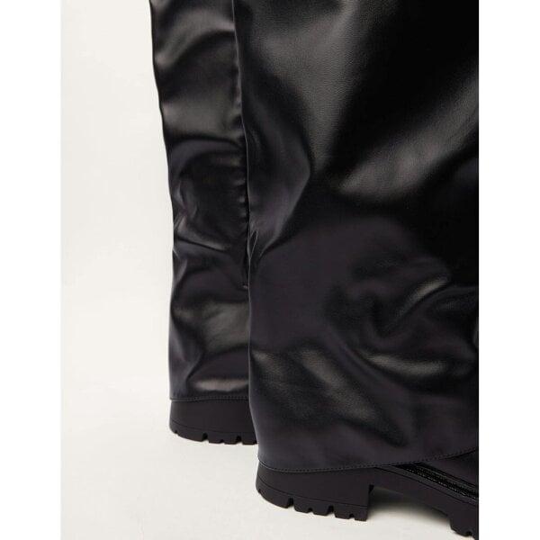 Blue Vanilla Chunky Buckle Detail Knee High Boots