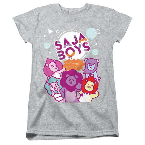 K-Pop Demon Hunters Womens/Ladies Soda Pop Saja Boys Mascot Fitted T-Shirt - Athletic Heather