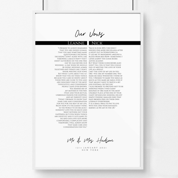 Love prints as a wedding anniversary gift wall art print